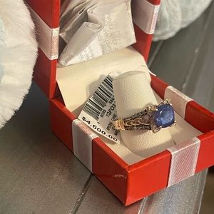 Levian Tanazinite and Diamond 14k rose gold ring.